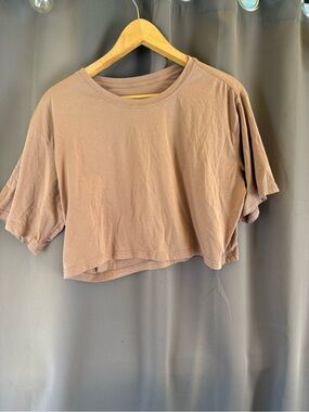 CRZ YOGA Dusty Brown Cropped Tee